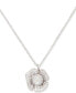 Фото #1 товара Silver-Tone Cubic Zirconia Poppy Mini Pendant Necklace, 16"+ 3" extender