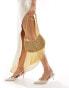 True Decadence embellished tassle crossbody bag in gold