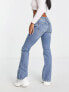 New Look Petite low rise flared jean in mid blue