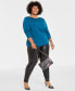 Фото #4 товара Блузка I.N.C. International Concepts iNC Plus Size с длинным рукавом и драпировкой, создана для Macy's.
