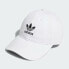 Women's Adidas Originals Cap Relaxed Strap-Back Hat Trefoil White Black Cotton