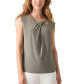 ფოტო #2 პროდუქტის Petite Twist-Neck Cutout Sleeveless Top