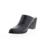 Фото #4 товара Diba True No Vella 57514 Womens Black Leather Slip On Heeled Sandals Shoes