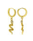 ფოტო #2 პროდუქტის 14K Gold-Plated Snake Dangle Huggie Hoop Earrings
