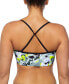Women's Printed Contrast-Trim Bralette Bikini Top