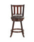 Фото #5 товара Set of 2 25'' Swivel Bar stool Leather Padded Dining Pub