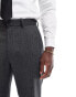 Фото #5 товара ASOS DESIGN slim fit wool mix suit trouser in herringbone in charcoal