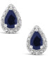 ფოტო #3 პროდუქტის Sapphire (9/10 ct. t.w.) and Diamond Accent Stud Earrings in Sterling Silver (Also in Ruby)