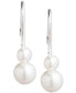 Фото #2 товара Sterling Silver Genuine Freshwater Pearl Drop Earrings