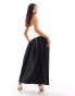 4th & Reckless Petite exclusive bandeau cut out dropped waist maxi dress in monochrome