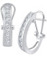 ფოტო #1 პროდუქტის Diamond Channel-Set J-Hoop Earrings (1/2 ct. t.w.) in 10k White ,Yellow or Rose Gold