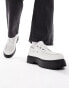 Фото #3 товара ASOS DESIGN lace up boat shoes in white with chunky sole