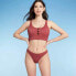 Фото #3 товара Women's Ribbed Cheeky Bikini Bottom - Shade & Shore™ Mahogany Size M (8-10)