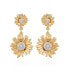 ფოტო #1 პროდუქტის Gold-Tone Sunflower Stud and Dangle Drop Post Earrings