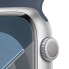 Apple Watch Series 9 Aluminium Silber"Silber 45 mm S/M (130-180 mm Umfang) Sturmblau GPS