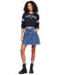 Фото #4 товара Women's A-Line Seam-Detail Denim Skirt