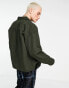 ADPT oversized boxy fit twill overshirt in khaki