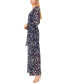 Фото #3 товара Women's Floral Print Blouson-Sleeve Maxi Dress