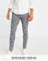 ASOS DESIGN smart skinny trousers with cotton mix micro texture in navy