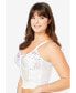 ფოტო #2 პროდუქტის Plus Size Embroidered Front-Close Longline Posture Bra