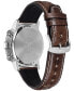 ფოტო #4 პროდუქტის Eco-Drive Men's Chronograph Brown Leather Strap Watch 44mm