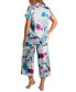 ფოტო #2 პროდუქტის Women's 2-Pc. Ayanna Cropped Satin Pajamas Set