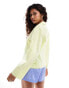 InWear Helve tie front cotton cropped shirt in lime