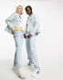 Фото #3 товара Karl Kani unisex co-ord OG denim trucker jacket in light blue with daisy embroidery