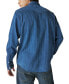 Фото #2 товара Рубашка мужская Lucky Brand с длинным рукавом Western Railroad Stripe Snap-Front