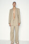 Linen blend roll-up sleeve open blazer