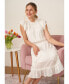 ფოტო #5 პროდუქტის Women's Ruffled Flutter Sleeve Swiss Dot Midi Dress