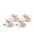 Фото #1 товара Floral 8 Piece 8oz Tea or Coffee Cup and Saucer Set, Service for 4