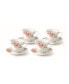 Floral 8 Piece 8oz Tea or Coffee Cup and Saucer Set, Service for 4