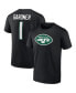 Men's Sauce Gardner Black New York Jets Player Icon Name and Number T-shirt 2XL - фото #1