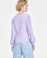 Фото #2 товара Women's Pointelle-Rib Long-Sleeve Top, Created for Macy's