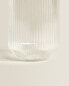 Borosilicate glass tumbler with raised lines