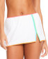 ფოტო #1 პროდუქტის Women's High-Waist Contrast-Trim Swim Skirt