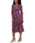 ფოტო #4 პროდუქტის Petite Printed Keyhole Midi Dress