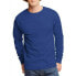 Фото #1 товара Hanes T-Shirt Men's XL Blue 100% Cotton Long Sleeve Tee Stretch Crew Neck