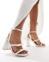 Фото #4 товара Be Mine Bridal Angelin bow block heel sandals in ivory