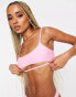 Public Desire cut out crop bikini top in pink