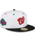 Фото #1 товара Men's White, Black Washington Nationals 2018 Mlb All-Star Game Primary Eye 59Fifty Fitted Hat