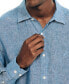 Men's Classic-Fit Long-Sleeve Button-Up Solid Linen Shirt