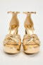 Metallic high-heel platform sandals