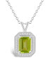 Фото #1 товара Macy's peridot (1-2/3 ct. t.w.) and Diamond (1/7 ct. t.w.) Halo Pendant Necklace in Sterling Silver