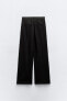 Wide-leg linen blend wrap trousers