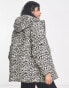 Фото #4 товара Vila padded coat with hood in leopard print