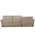 Фото #14 товара Gabrine 3-Pc. Leather Sectional with 2 Power Headrests & Chaise, Created for Macy's