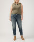 Plus Size Girlfriend Mid Rise Skinny Leg Jeans Синий, 16W - фото #4