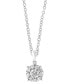 ფოტო #2 პროდუქტის EFFY® Diamond Halo 18" Pendant Necklace (1/2 ct. t.w.) in 14k White Gold